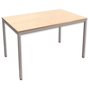 Trexus Rectangular Office Table with Silver Legs 18mm Top W1200xD750xH725mm Maple Ident: 448A