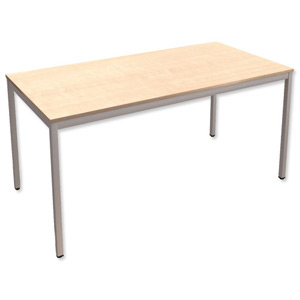 Trexus Rectangular Office Table with Silver Legs 18mm Top W1500xD750xH725mm Maple Ident: 448A
