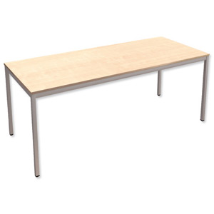 Trexus Rectangular Office Table with Silver Legs 18mm Top W1800xD750xH725mm Maple Ident: 448A