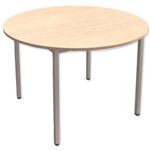 Trexus Circular Table with Silver Legs 18mm Top Dia1100xH725mm Maple Ident: 448A