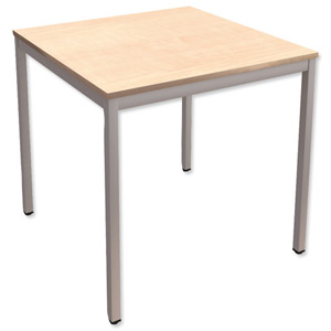 Trexus Square Table with Silver Legs 18mm Top W750xD750xH725mm Maple Ident: 448A