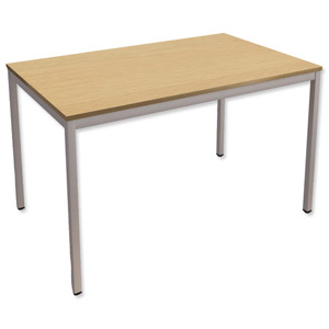Trexus Rectangular Office Table with Silver Legs 18mm Top W1200xD750xH725mm Oak Ident: 448A