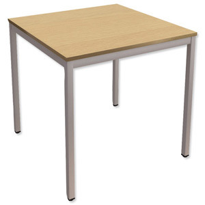 Trexus Square Table with Silver Legs 18mm Top W750xD750xH725mm Oak Ident: 448A