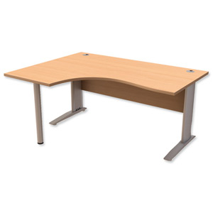 Trexus Premier Cantilever Radial Desk Left Hand W1600xD1200xH720mm Beech