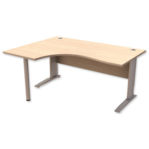 Trexus Premier Cantilever Radial Desk Left Hand W1600xD1200xH720mm Maple