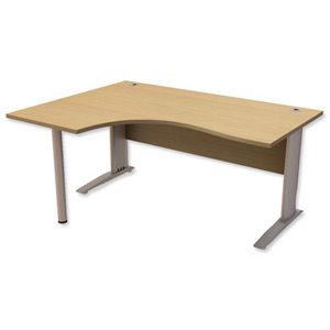 Trexus Premier Cantilever Radial Desk Left Hand W1600xD1200xH720mm Oak