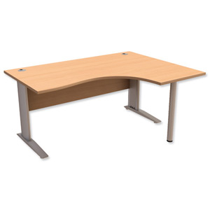 Trexus Premier Cantilever Radial Desk Right Hand W1600xD1200xH720mm Beech Ident: 425A