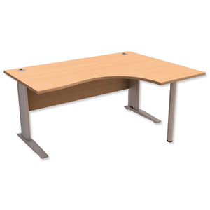 Trexus Premier Cantilever Radial Desk Right Hand W1600xD1200xH720mm Beech