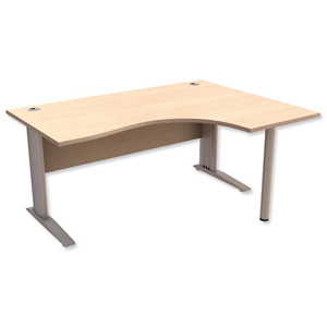 Trexus Premier Cantilever Radial Desk Right Hand W1600xD1200xH720mm Maple