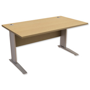 Trexus Premier Cantilever Desk Rectangular W1400xD800xH725mm Oak Ident: 425D