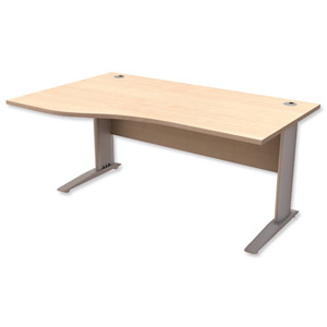 Trexus Premier Cantilever Wave Desk Left Hand W1600xD1000-800xH725mm Maple Ident: 425C