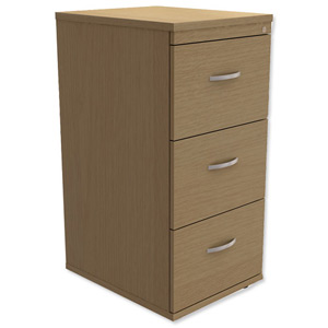 Trexus Filing Cabinet 3-Drawer W480xD600xH1020mm Oak