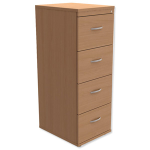 Trexus Filing Cabinet 4-Drawer W480xD600xH1320mm Beech Ident: 439A