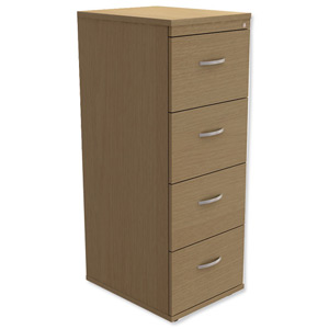 Trexus Filing Cabinet 4-Drawer W480xD600xH1320mm Oak Ident: 439A