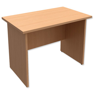 Trexus Classic Rectangular Return Desk Panelled W1000xD600xH725mm Beech Ident: 435C