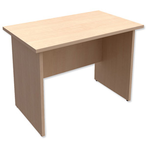 Trexus Classic Rectangular Return Desk Panelled W1000xD600xH725mm Maple Ident: 435C