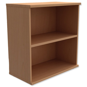 Trexus Low Bookcase with Adjustable Shelf and Floor-leveller Feet W800xD420xH853mm Beech