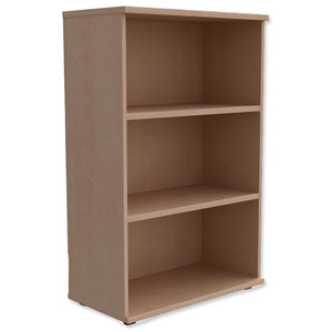 Trexus Medium Bookcase with Adjustable Shelves and Floor-leveller Feet W800xD420xH1253mm Maple