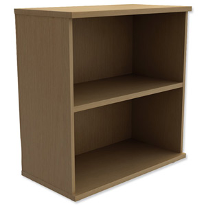 Trexus Low Bookcase with Adjustable Shelf and Floor-leveller Feet W800xD420xH853mm Oak