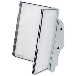Tarifold Office Wall Display Unit with 5 Clip-on Index Tabs and 10 Pockets A4 Grey Ref 714300