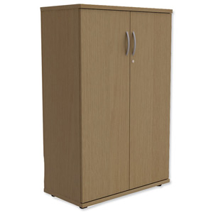 Trexus Medium Cupboard with Lockable Doors W800xD420xH1253mm Oak