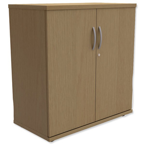 Trexus Low Cupboard with Lockable Doors W800xD420xH853mm Oak