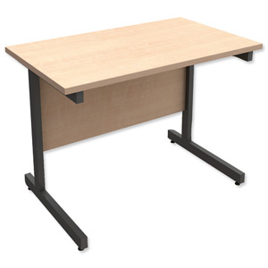 Trexus Contract Rectangular Return Desk Graphite Legs W1000xD600xH720mm Maple Ident: 433D