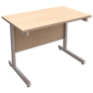 Trexus Contract Rectangular Return Desk Silver Legs W1000xD600xH720mm Maple Ident: 433D