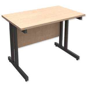 Trexus Contract Plus Cantilever Rectangular Return Desk Graphite Legs W1000xD600xH725mm Maple Ident: 431D