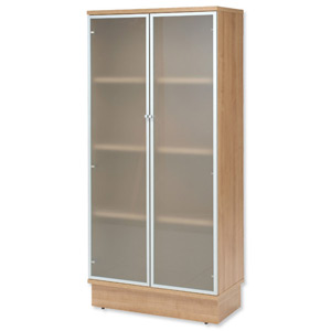 Adroit Virtuoso Storage Unit Glass Tall W800xD420xH1610mm Cherry Marbella