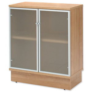 Adroit Virtuoso Storage Unit Glass Low W800xD420xH890mm Cherry Marbella