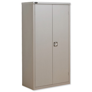 Trexus Plus Office Cupboard Tall 3-Shelf W915xD460xH1780mm Grey Ref STD703618COM