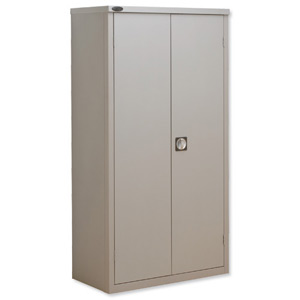 Trexus Plus Office Cupboard Tall 3-Shelf W915xD460xH1780mm Grey Ref STD703618COM Ident: 474A