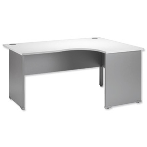 Tercel Eyas Classic Radial Right Hand Desk Panel-end 25mm Top W1600xD1180xH720mm White