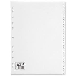 5 Star Index Multipunched 120 micron Polypropylene 1-31 A4 White