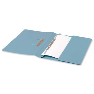 5 Star Transfer Spring File with Pocket 315gsm 38mm Foolscap Blue [Pack 25] Ident: 199E