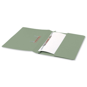 5 Star Transfer Spring File with Pocket 315gsm 38mm Foolscap Green [Pack 25] Ident: 199E