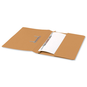 5 Star Transfer Spring File with Pocket 315gsm 38mm Foolscap Orange [Pack 25]