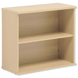 Sonix Bookcase Desk-high with Adjustable Shelf and Floor-leveller Feet W800xD330xH720mm Maple Ident: 437C