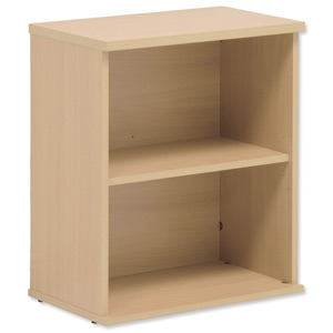 Sonix Bookcase Desk-high with Adjustable Shelf and Floor-leveller Feet W600xD330xH720mm Maple