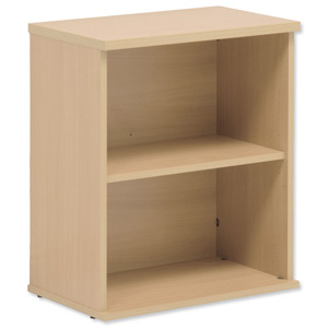 Sonix Bookcase Desk-high with Adjustable Shelf and Floor-leveller Feet W600xD330xH720mm Maple Ident: 437C