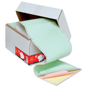 5 Star Listing Paper 4-Part NCR Perforated 56/53/53/57gsm 11inchx241mm Plain 4 Colours [500 Sheets] Ident: 20A