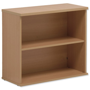 Sonix Bookcase Desk-high with Adjustable Shelf and Floor-leveller Feet W800xD330xH720mm Oak Ident: 437C