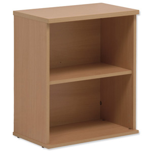 Sonix Bookcase Desk-high with Adjustable Shelf and Floor-leveller Feet W600xD330xH720mm Oak Ident: 437C