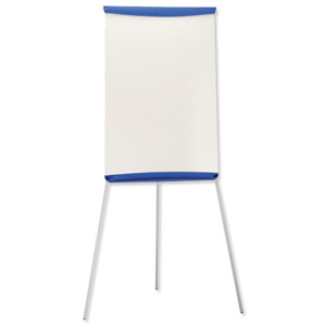 5 Star Flipchart Easel with W670xH990mm Board W700xD82xH1900mm Blue Trim Ident: 279D