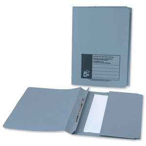 5 Star Flat File with Pocket Recycled Manilla 315gsm 38mm Foolscap Blue [Pack 25] Ident: 200E