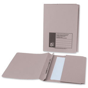 5 Star Flat File with Pocket Recycled Manilla 315gsm 38mm Foolscap Buff [Pack 25] Ident: 200E