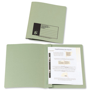 5 Star Flat File Recycled Manilla 315gsm 38mm Foolscap Green [Pack 50] Ident: 200D