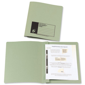 5 Star Flat File Recycled Manilla 315gsm 38mm Foolscap Green [Pack 50] Ident: 200D