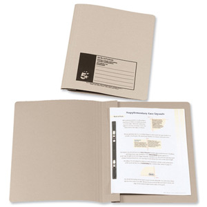 5 Star Flat File Recycled Manilla 315gsm 38mm Foolscap Buff [Pack 50]